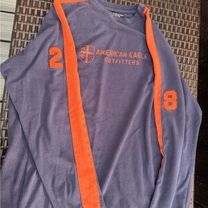 American Eagle Outfitters Purple Top with Orange Details